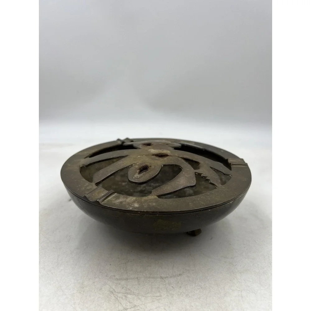 Vintage Brass Horse Ashtray Mid Century Equestrian Decorative Trinket Dish 8